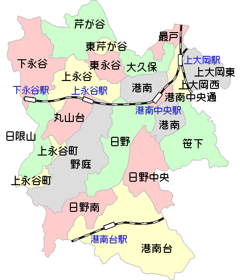 横浜市港南区地図